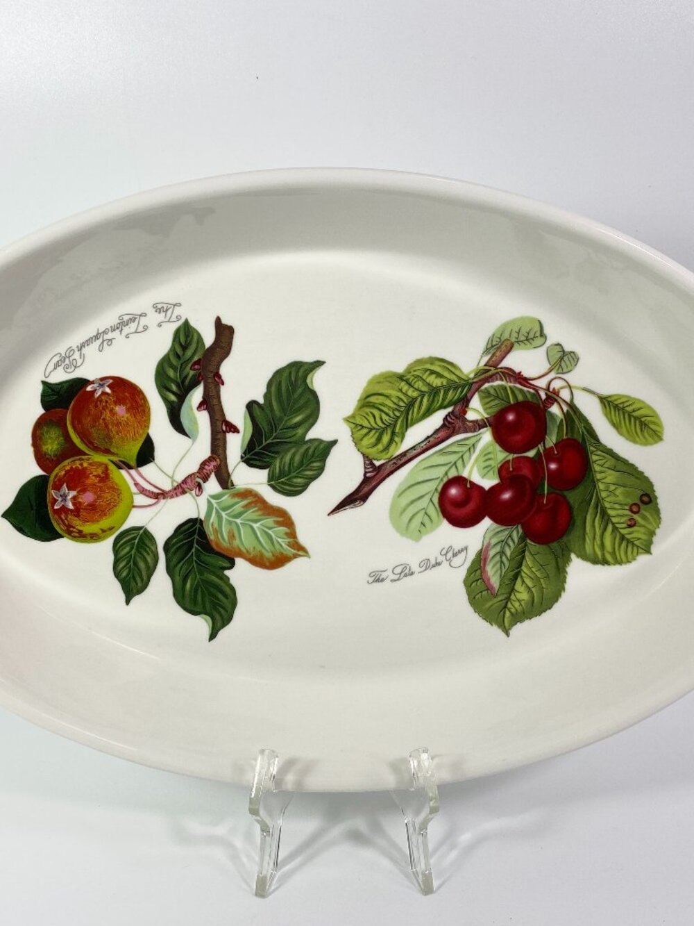 Portmeirion Pomona RARE Pear & Cherry oval baking dish/platter PLATTER 14”